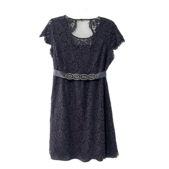 Jessica Simpson Maternity Blue Lace Overlay Dress Size Large Special Event Party - Picture 1 of 12